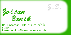 zoltan banik business card